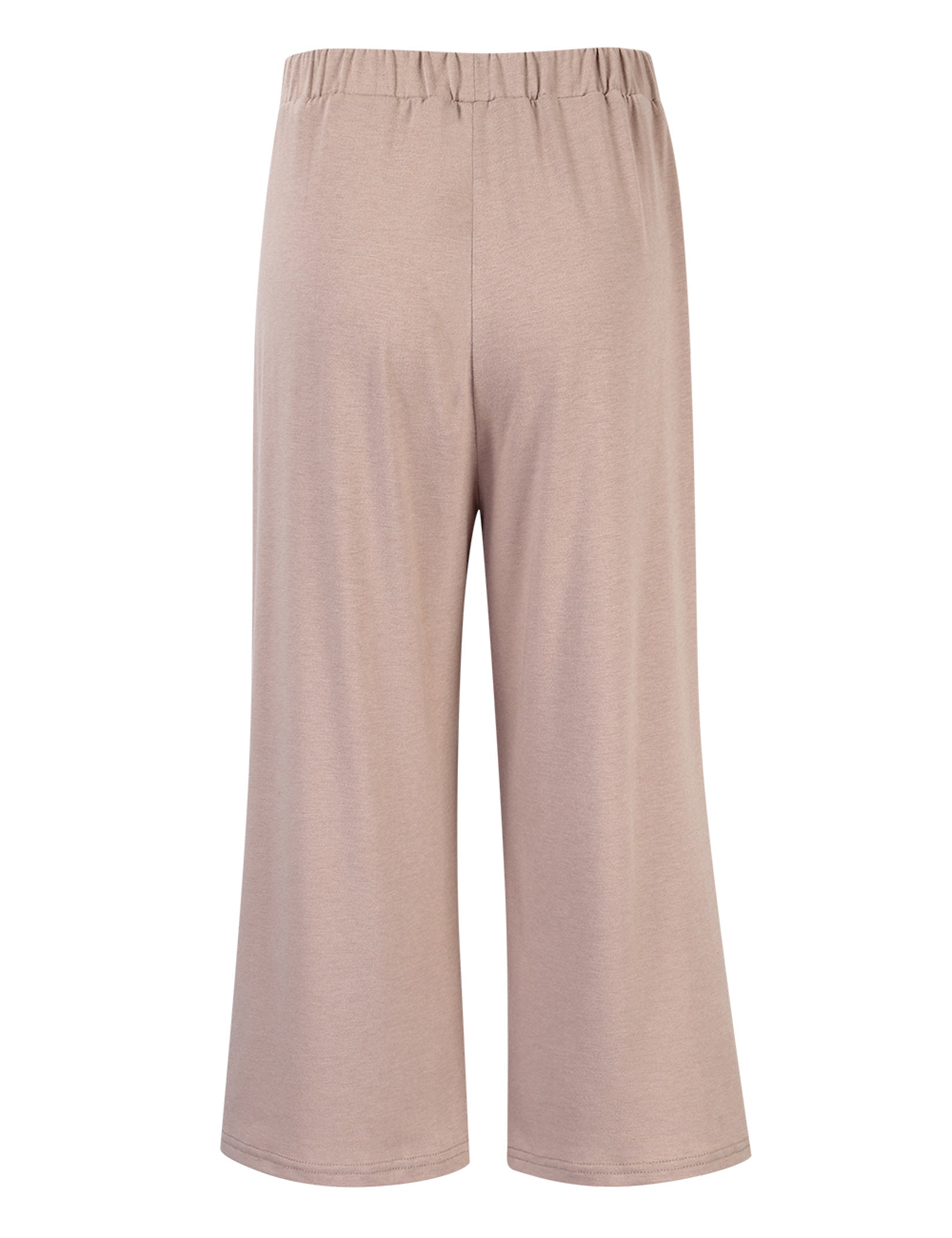 GLORYSUNSHINE Women's Elastic Waist Solid Wide Leg Pants Khaki