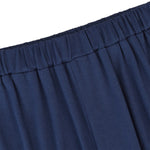 GLORYSUNSHINE Women's Elastic Waist Solid Wide Leg Pants Blue