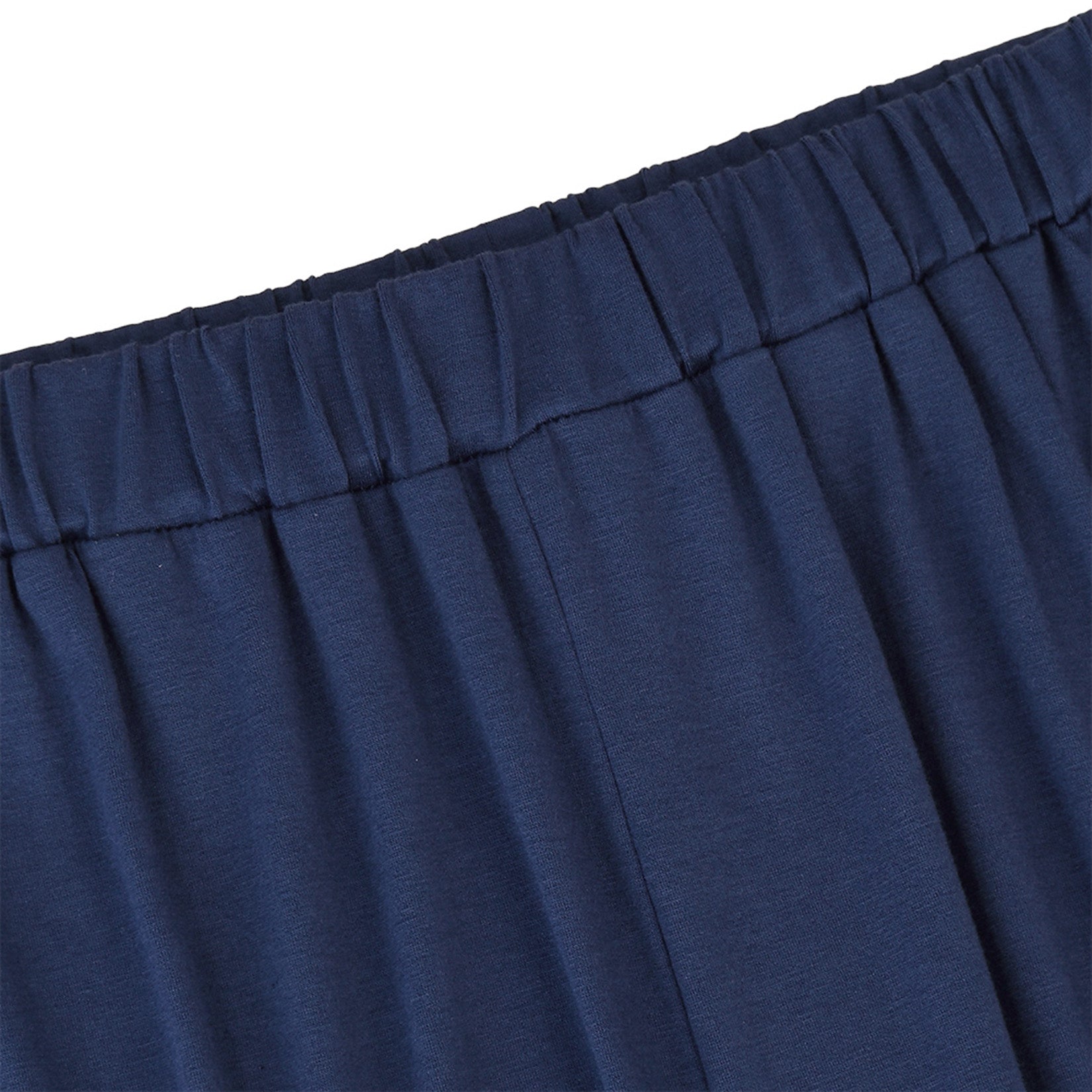 GLORYSUNSHINE Women's Elastic Waist Solid Wide Leg Pants Blue