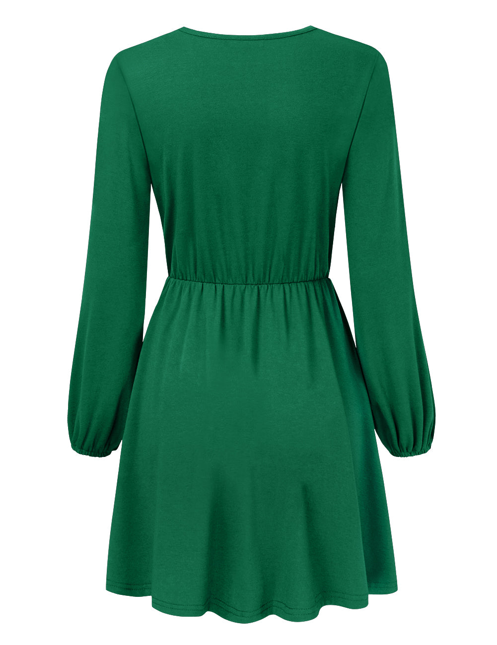 YESFASHION Women V-Neck Business Casual Party Mini Dress Green