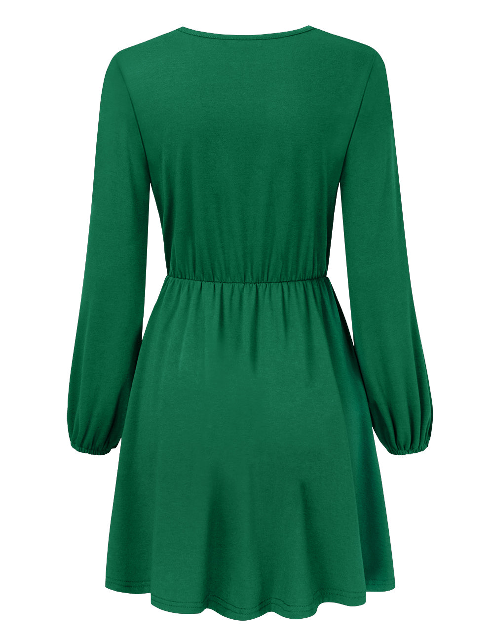 YESFASHION Women V-Neck Business Casual Party Mini Dress Green