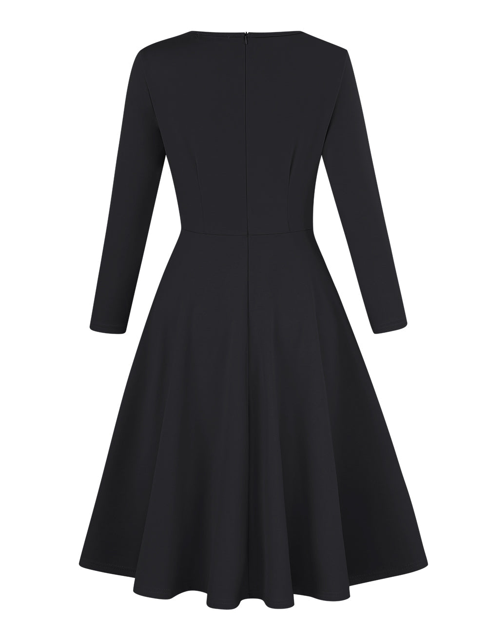 YESFASHION Ladies Cocktail Embroidered A-Line Dress Black