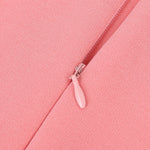 YESFASHION Ladies Cocktail Embroidered A-Line Dress Pink