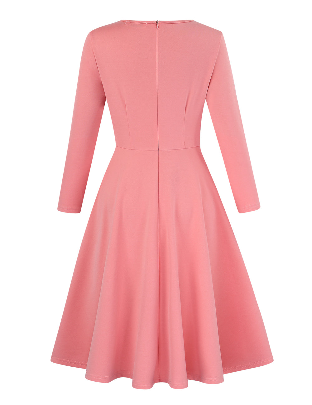 YESFASHION Ladies Cocktail Embroidered A-Line Dress Pink