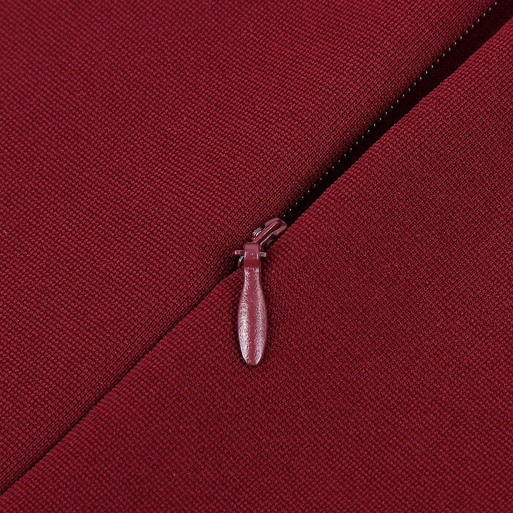 YESFASHION Ladies Cocktail Embroidered A-Line Dress Red