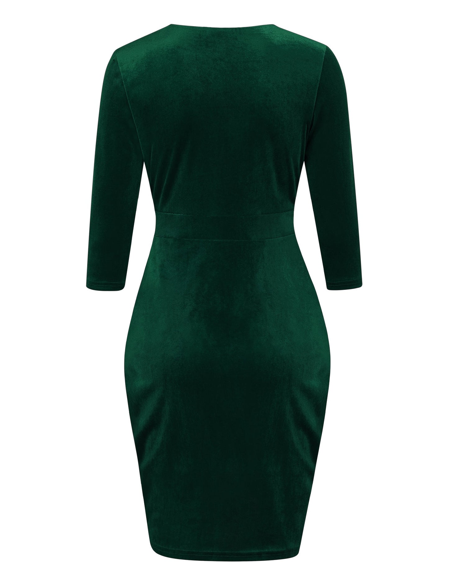 YESFASHION Women's Velvet Tulip Bodycon Party Dress Green