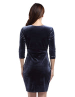 YESFASHION Women's Velvet Tulip Bodycon Party Dress Grey