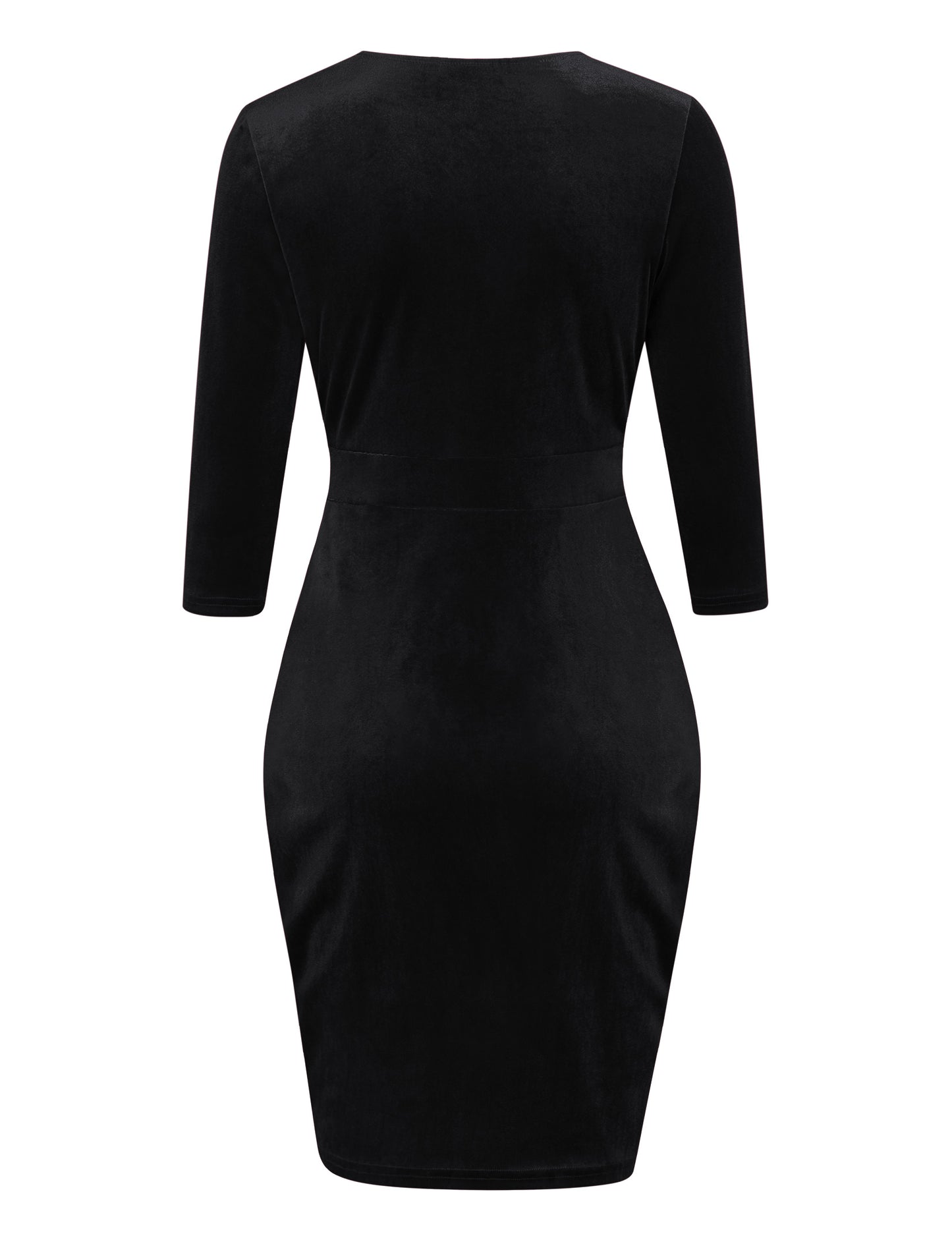 YESFASHION Women's Velvet Tulip Bodycon Party Dress Black