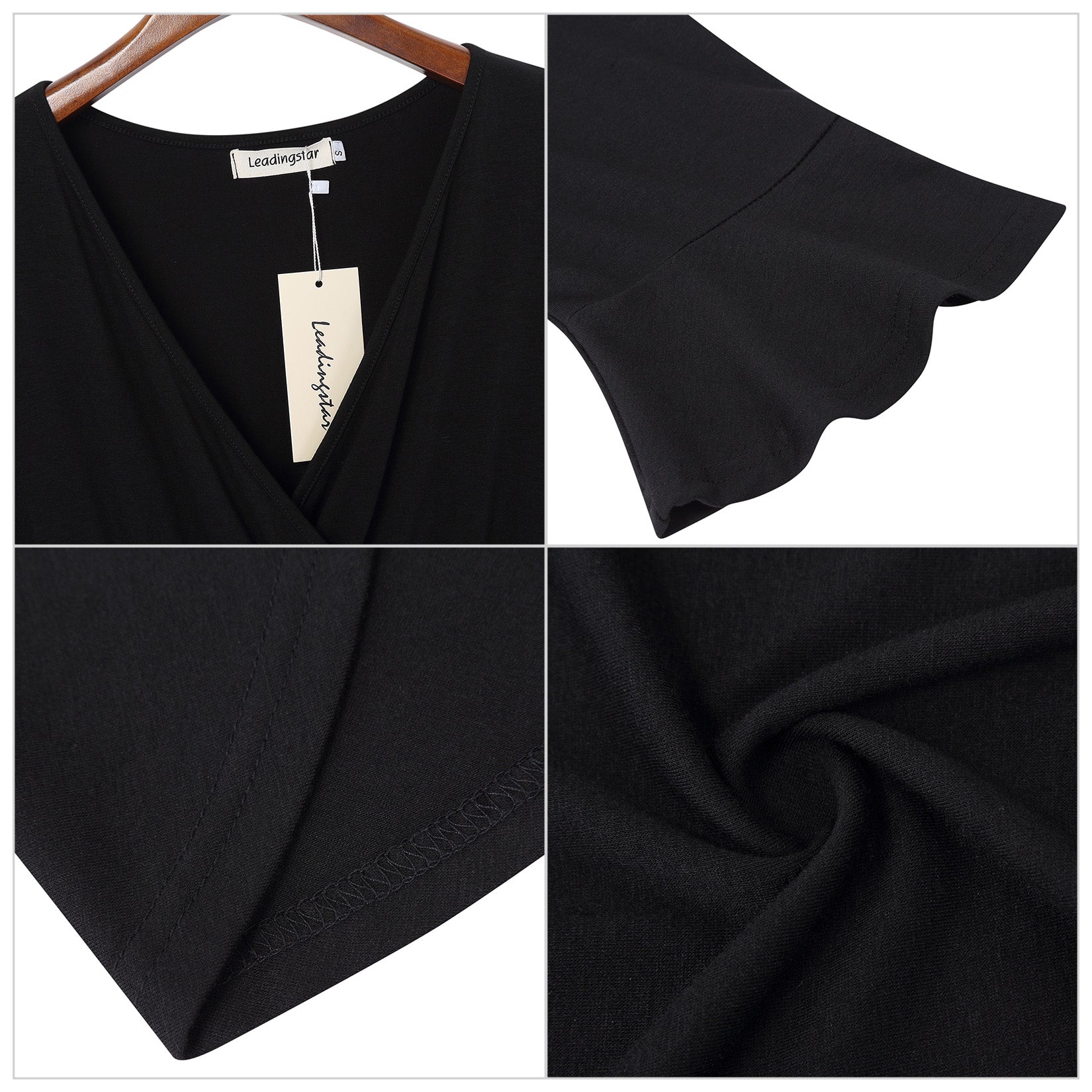 YESFASHION Women's Wrap Dress Fall 3/4 Sleeve Dresses