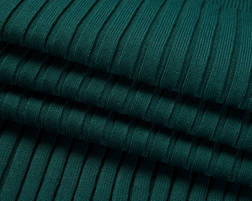 YESFASHION Puff Long Sleeve Knitted Midi Skirt Dress