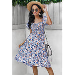 YESFASHION Bohemian Print Dress 2022 Summer Short Sleeve Mori Dress