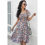 YESFASHION Bohemian Print Dress 2022 Summer Short Sleeve Mori Dress