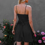 YESFASHION Women Ruffled Suspender Dress