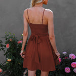 YESFASHION Women Ruffled Suspender Dress