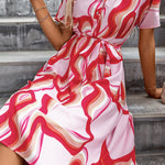 YESFASHION Women Clothing Short Sleeve Thin Dress