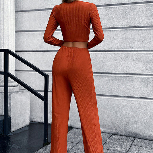 YESFASHION Women Long-sleeved Bow V-neck Slim Sexy Suits PBY-0XZA