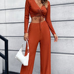 YESFASHION Women Long-sleeved Bow V-neck Slim Sexy Suits PBY-0XZA