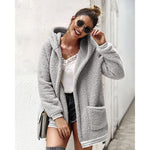 YESFASHION Women Clothing Winter New Hooded Fur Coat Long Tops PBY-0Y05