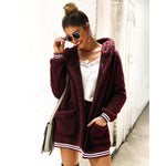 YESFASHION Women Clothing Winter New Hooded Fur Coat Long Tops PBY-0Y05