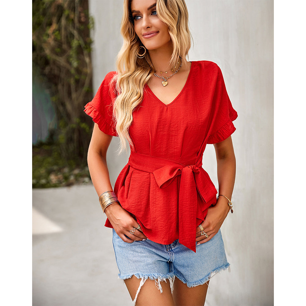 YESFASHION Waist Slimming Tops Women Temperament Shirt