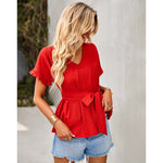 YESFASHION Waist Slimming Tops Women Temperament Shirt