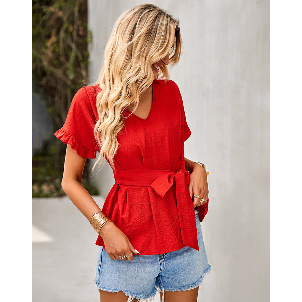 YESFASHION Waist Slimming Tops Women Temperament Shirt