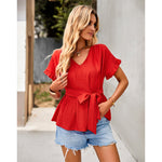 YESFASHION Waist Slimming Tops Women Temperament Shirt