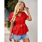 YESFASHION Waist Slimming Tops Women Temperament Shirt