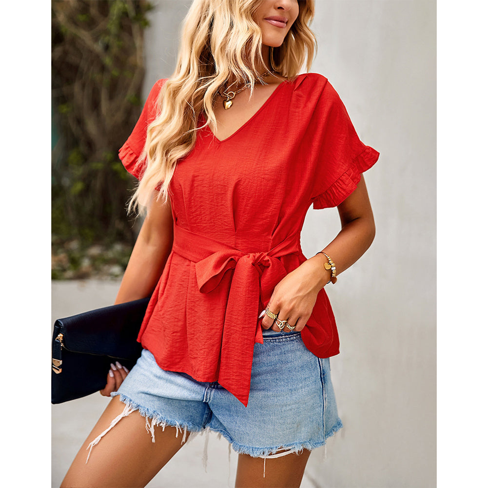 YESFASHION Waist Slimming Tops Women Temperament Shirt