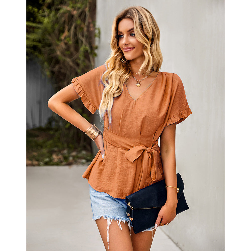 YESFASHION Waist Slimming Tops Women Temperament Shirt