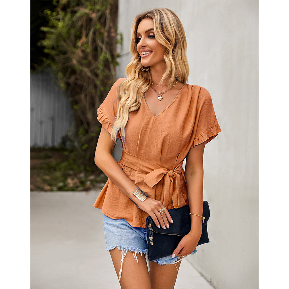 YESFASHION Waist Slimming Tops Women Temperament Shirt