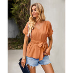 YESFASHION Waist Slimming Tops Women Temperament Shirt