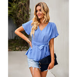 YESFASHION Waist Slimming Tops Women Temperament Shirt