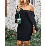 Women Casual Dress Winter Long-sleeved Hip Skirt Clothing Dress PBY-0Y0C