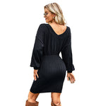 Women Casual Dress Winter Long-sleeved Hip Skirt Clothing Dress PBY-0Y0C