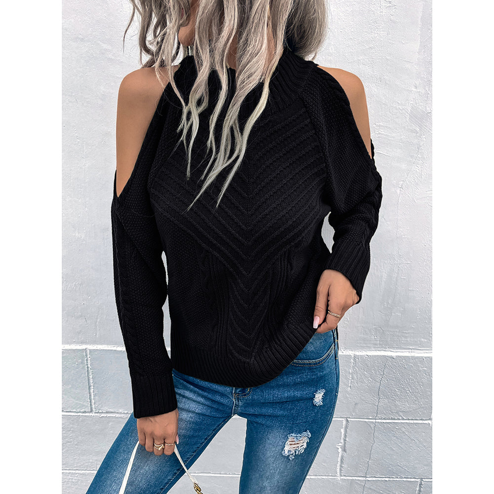 Loose Sweater Autumn Winter Off-the-shoulder Warm Top Loose Sweater