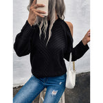 Loose Sweater Autumn Winter Off-the-shoulder Warm Top Loose Sweater