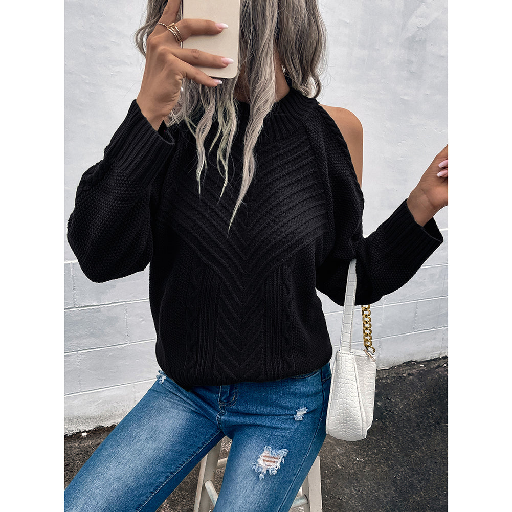 Loose Sweater Autumn Winter Off-the-shoulder Warm Top Loose Sweater