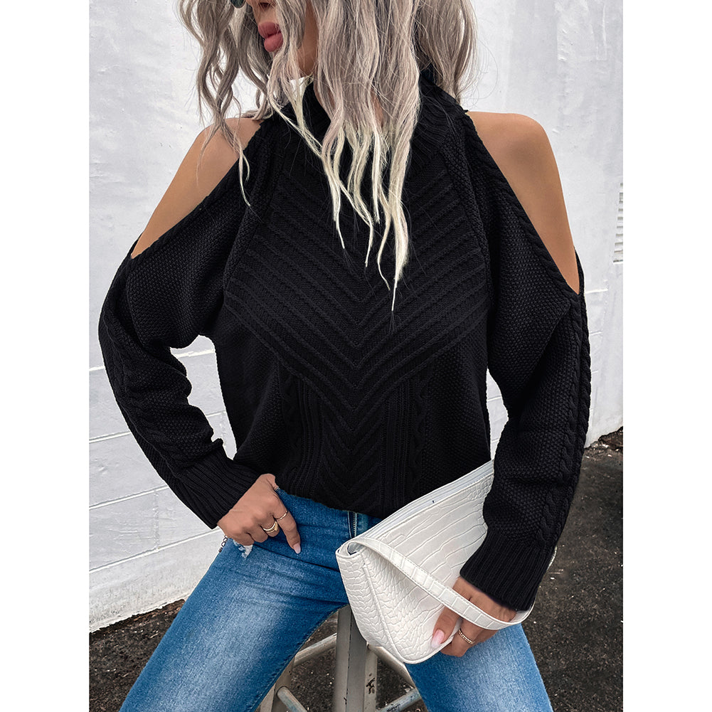 Loose Sweater Autumn Winter Off-the-shoulder Warm Top Loose Sweater