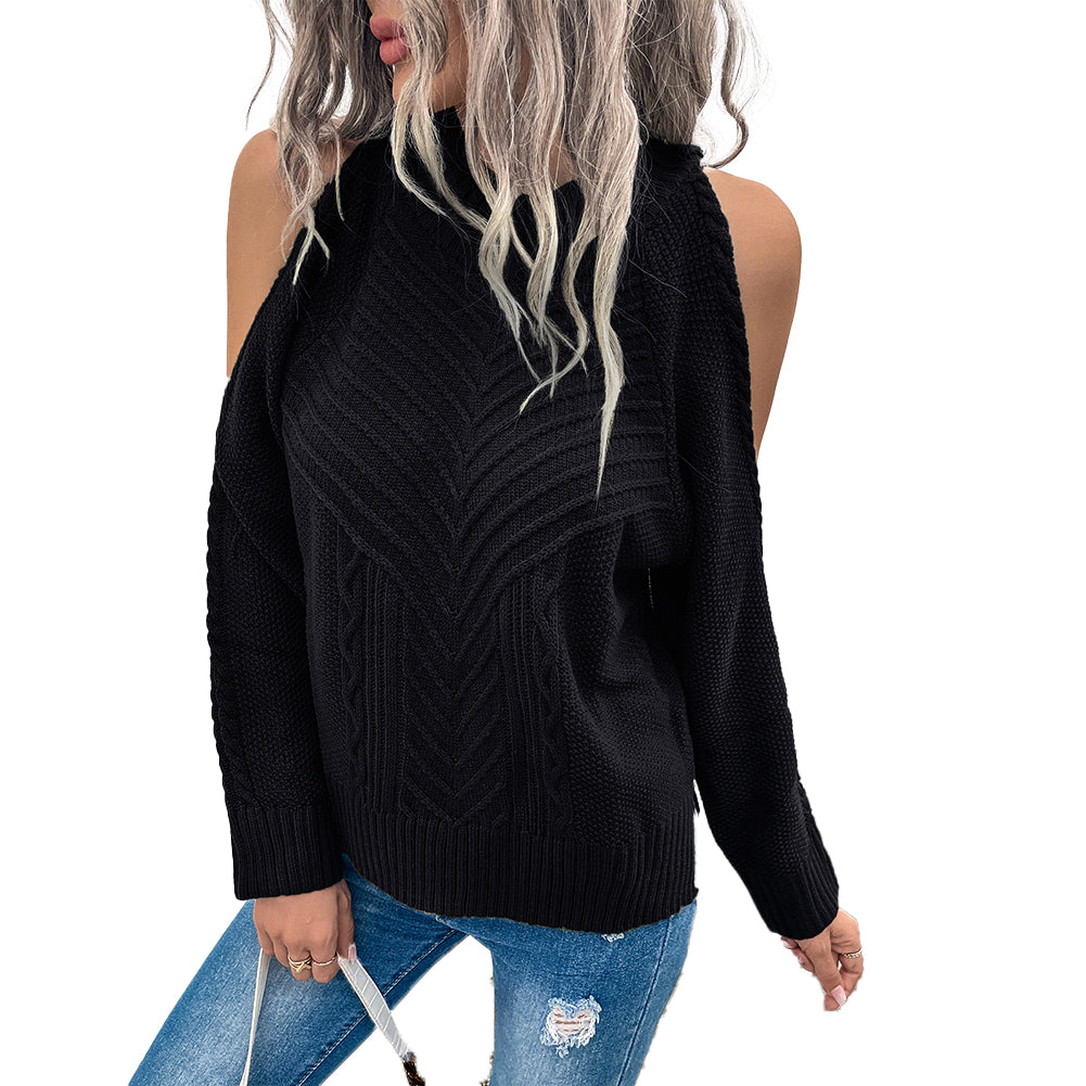 Loose Sweater Autumn Winter Off-the-shoulder Warm Top Loose Sweater