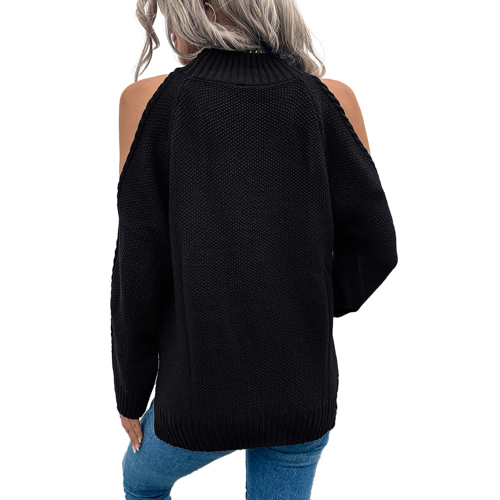 Loose Sweater Autumn Winter Off-the-shoulder Warm Top Loose Sweater