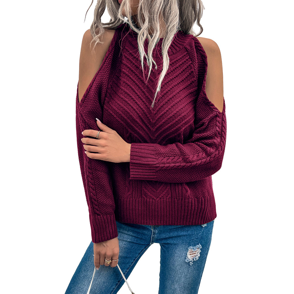 Loose Sweater Autumn Winter Off-the-shoulder Warm Top Loose Sweater