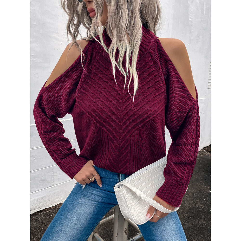 Loose Sweater Autumn Winter Off-the-shoulder Warm Top Loose Sweater