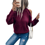 Loose Sweater Autumn Winter Off-the-shoulder Warm Top Loose Sweater