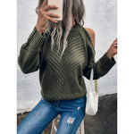 Loose Sweater Autumn Winter Off-the-shoulder Warm Top Loose Sweater