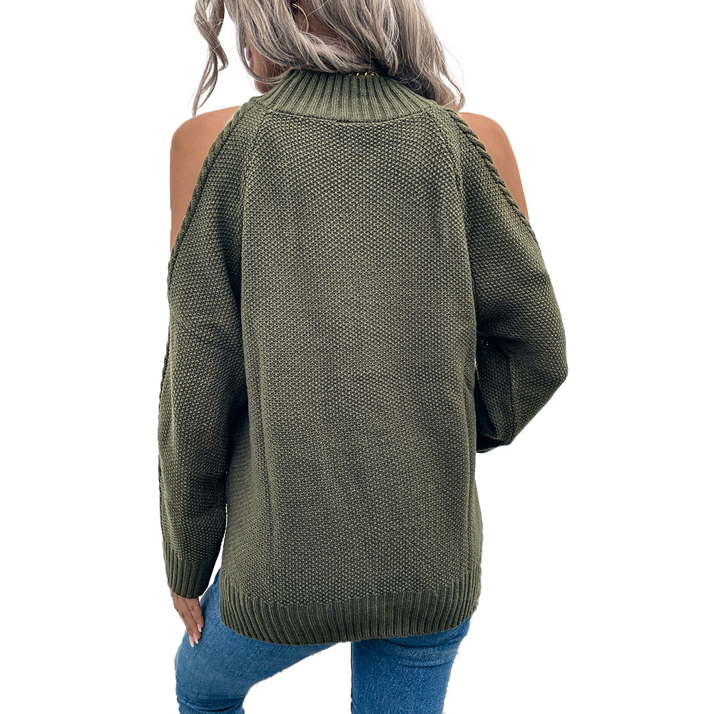 Loose Sweater Autumn Winter Off-the-shoulder Warm Top Loose Sweater