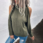 Loose Sweater Autumn Winter Off-the-shoulder Warm Top Loose Sweater