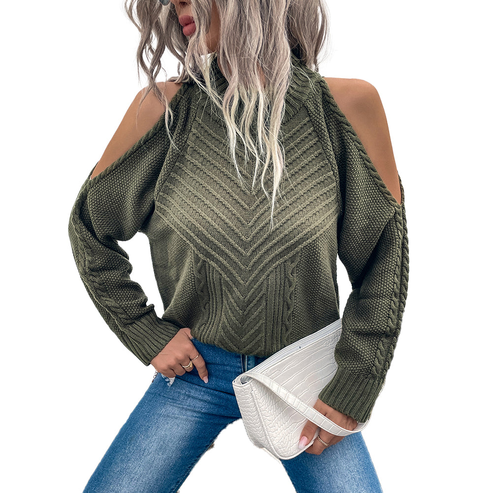 Loose Sweater Autumn Winter Off-the-shoulder Warm Top Loose Sweater