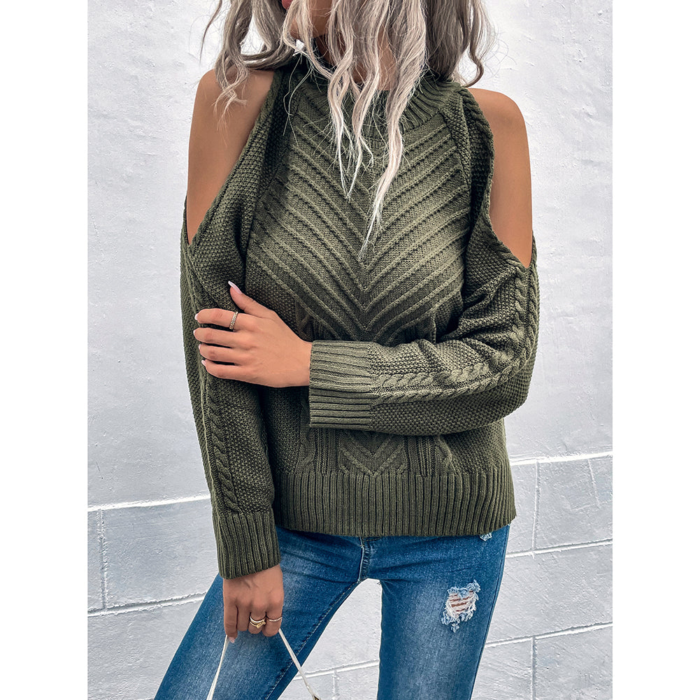 Loose Sweater Autumn Winter Off-the-shoulder Warm Top Loose Sweater