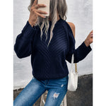 Loose Sweater Autumn Winter Off-the-shoulder Warm Top Loose Sweater